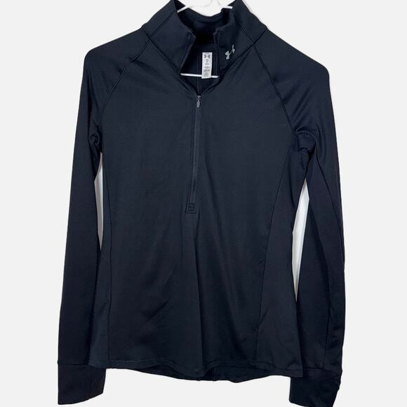 Under Armour light jacket Women’s XS ColdGear UA Cozy Half Zip Black tap running - Picture 2 of 14